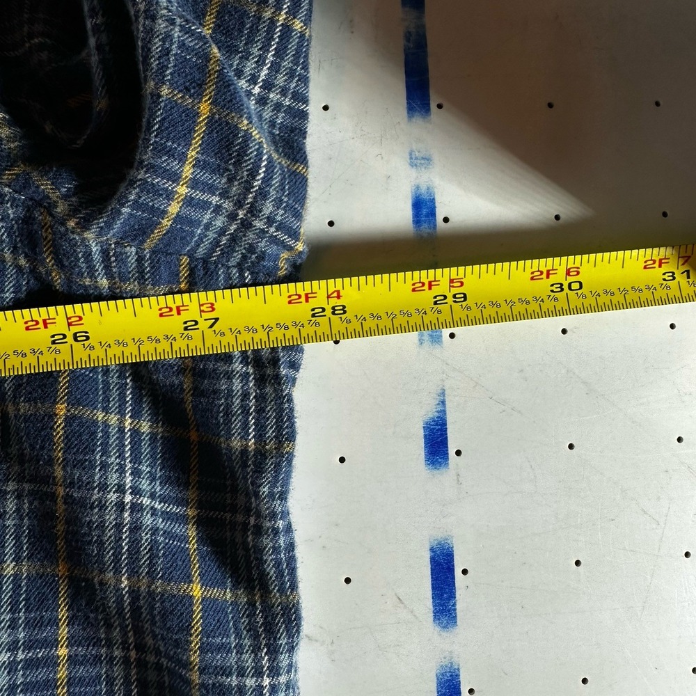 Ralph Lauren Jeans Co Button Down Flannel XXL Blue Yellow Plaid Shirt Excellent - Picture 6 of 10
